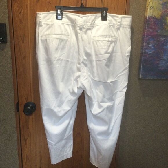 Chaps Ralph Loren White Cropped Slacks Sz 14 - Picture 11 of 11
